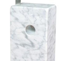Manhattan chandelier in steel and Carrara marble | Modern design lighting