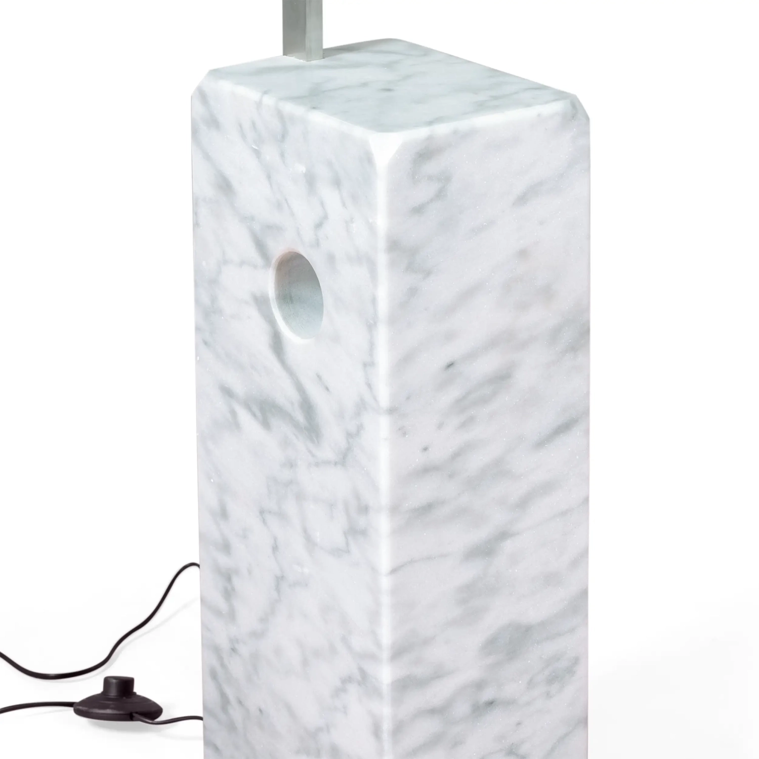 Lámpara Manhattan de acero y mármol Carrara | Iluminación de diseño moderno