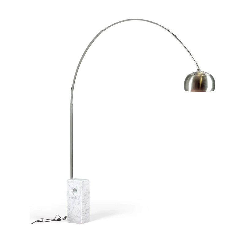 Lustre Manhattan en acier et marbre de Carrare | Luminaire design moderne