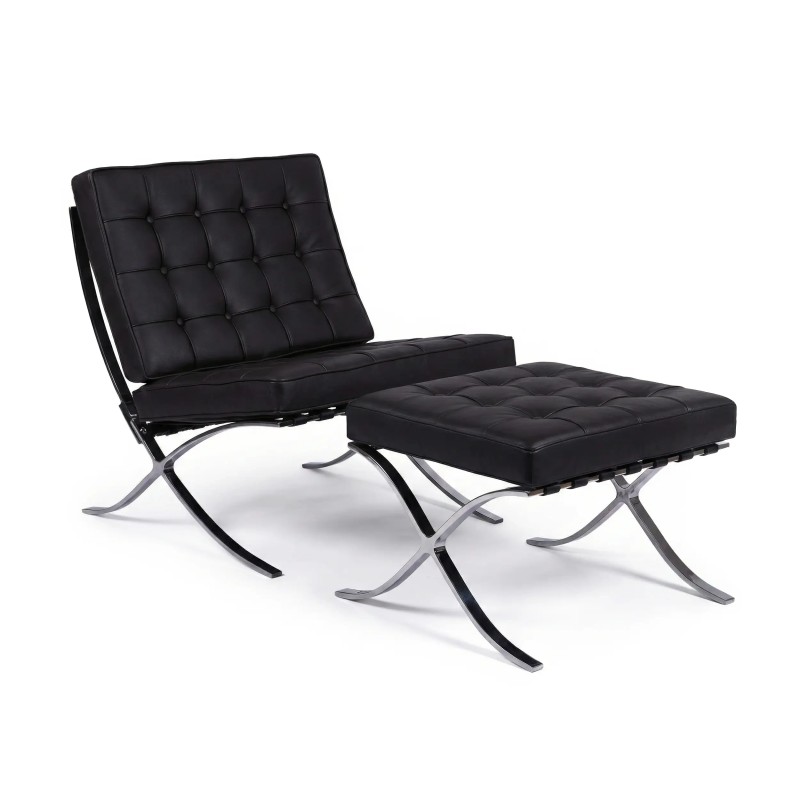 Barcelona Chair with Footrest in synthetic leather - Mueble Design