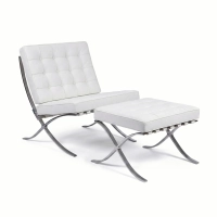 Inspiration Barcelona stol med konstläder fotstöd - MuebleDesign