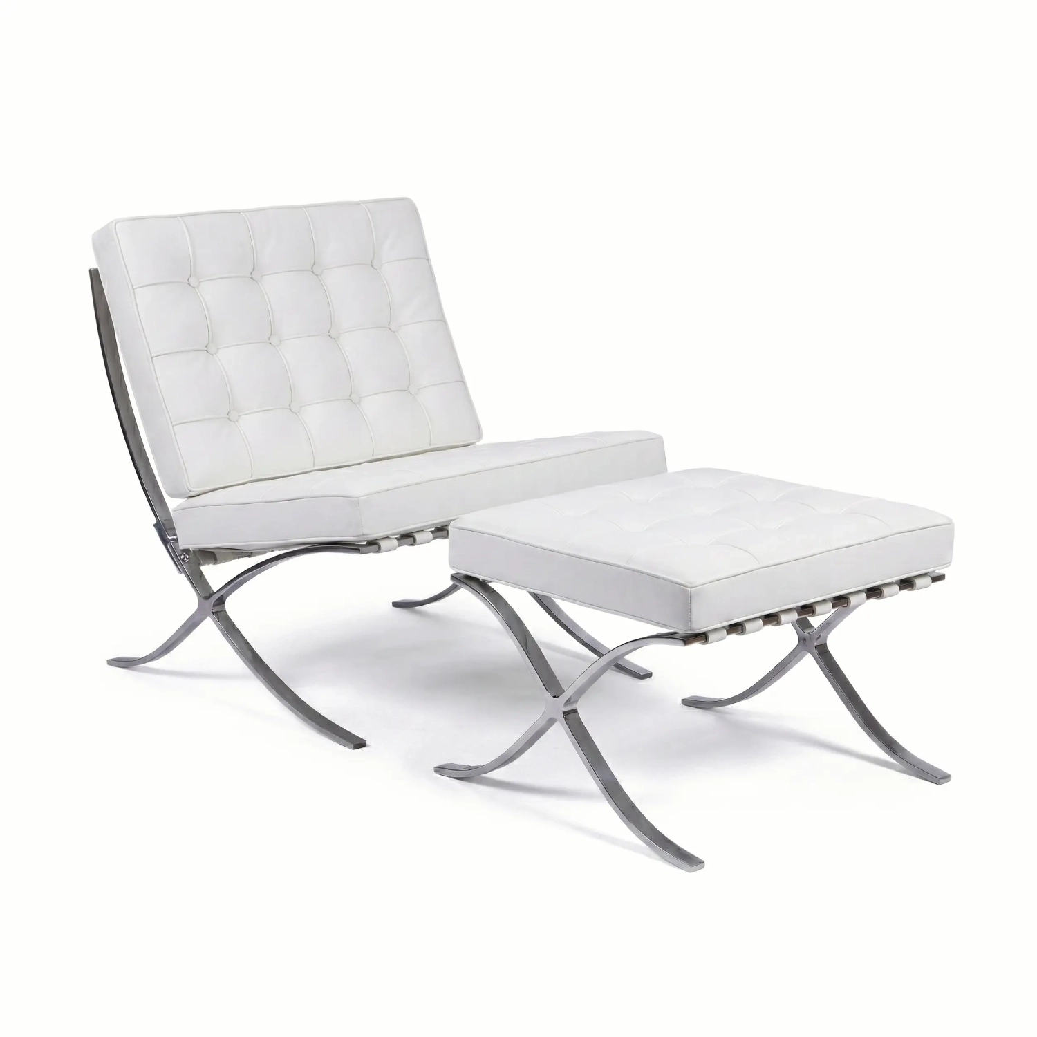 Inspiration Barcelona stol med konstläder fotstöd - MuebleDesign