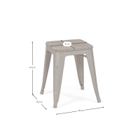 Sgabello industriale Basso Con Seduta In Legno Bistro Antique