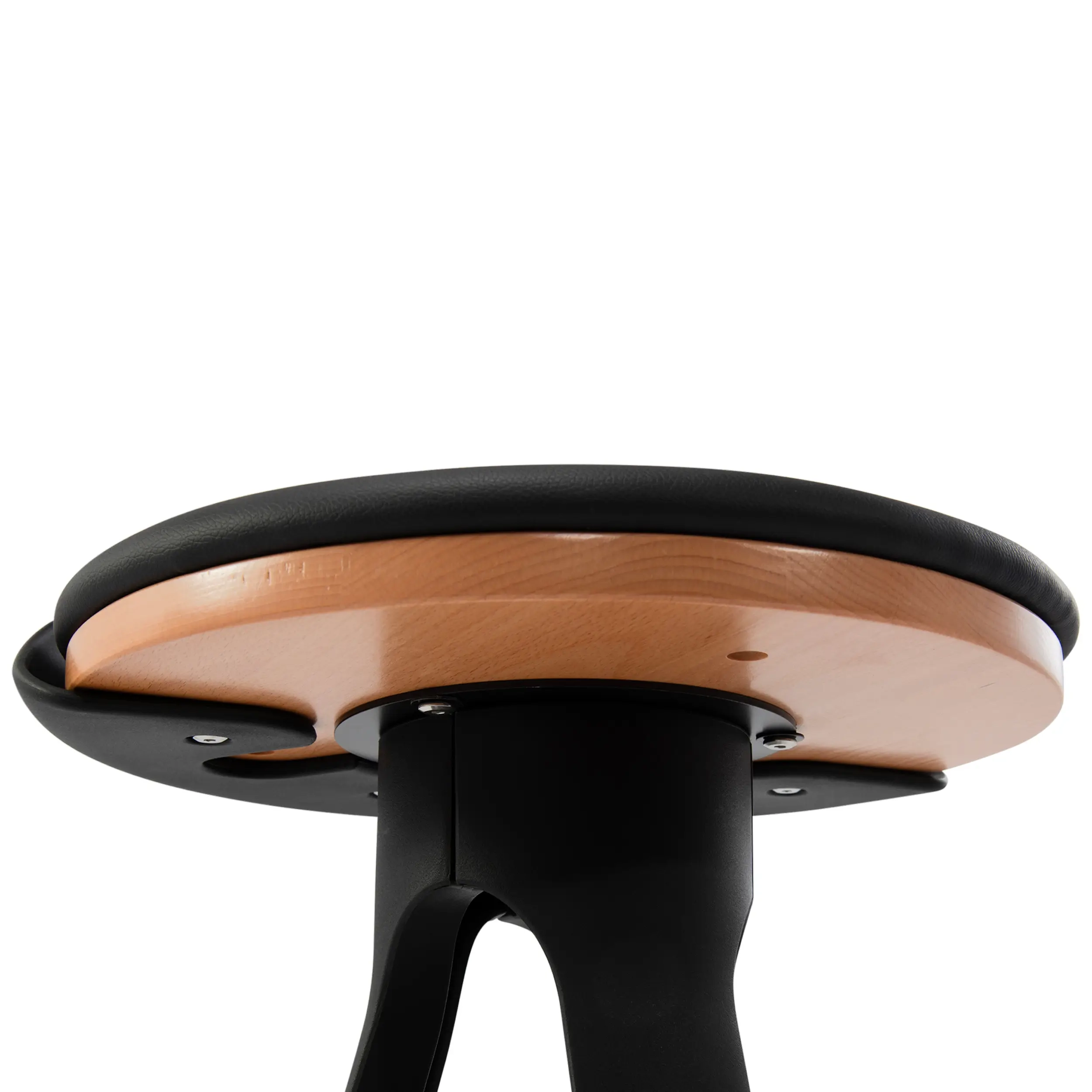 Stolička Deco design s bukovým a koženkovým sedákem
