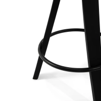 Taburete Deco de diseño con asiento de haya y polipiel