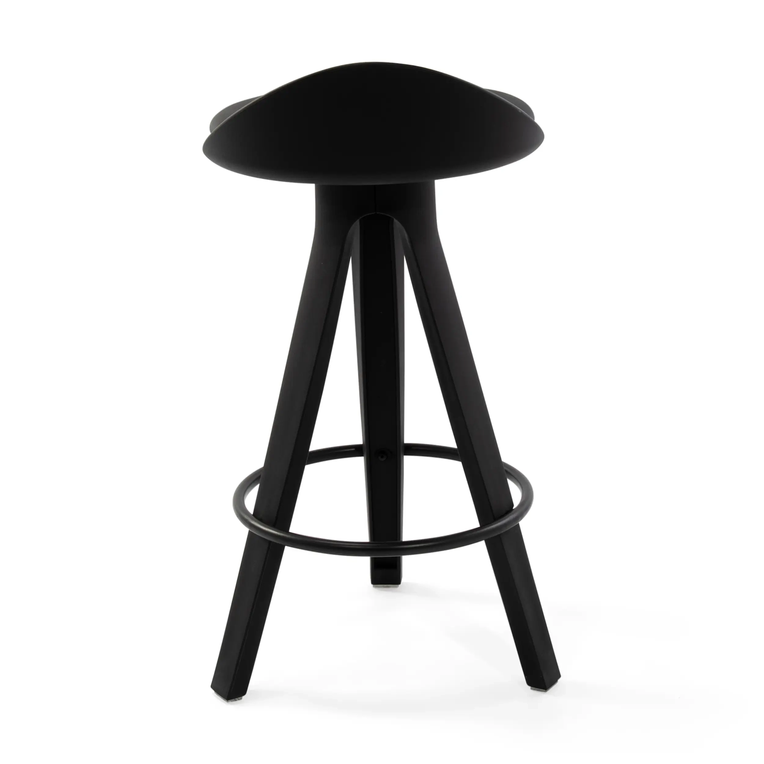 Tabouret Design déco avec siège en hêtre et similicuir