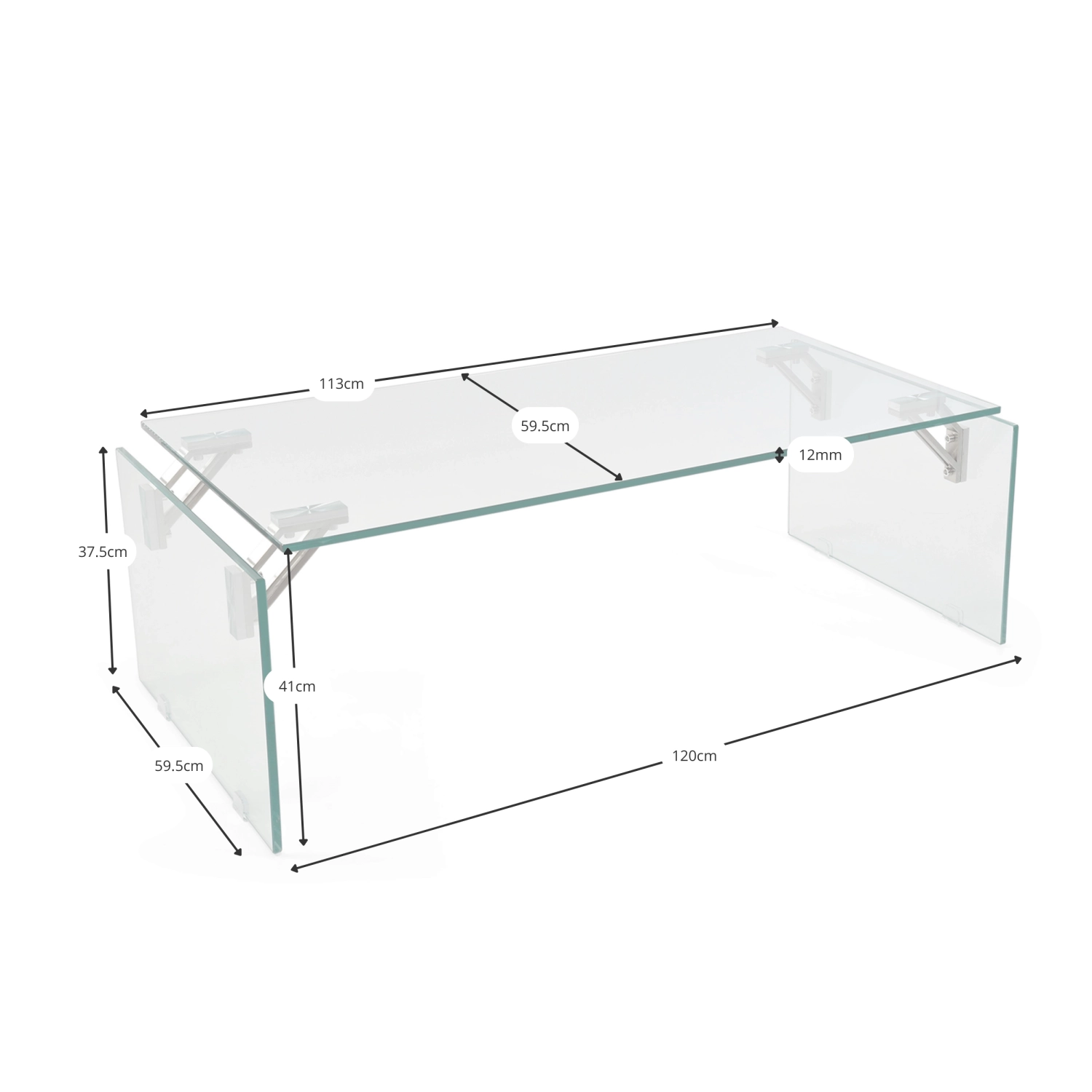 Salontafel in gehard glas | Dresden