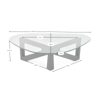 Mesa de centro de design em vidro temperado - Nodda