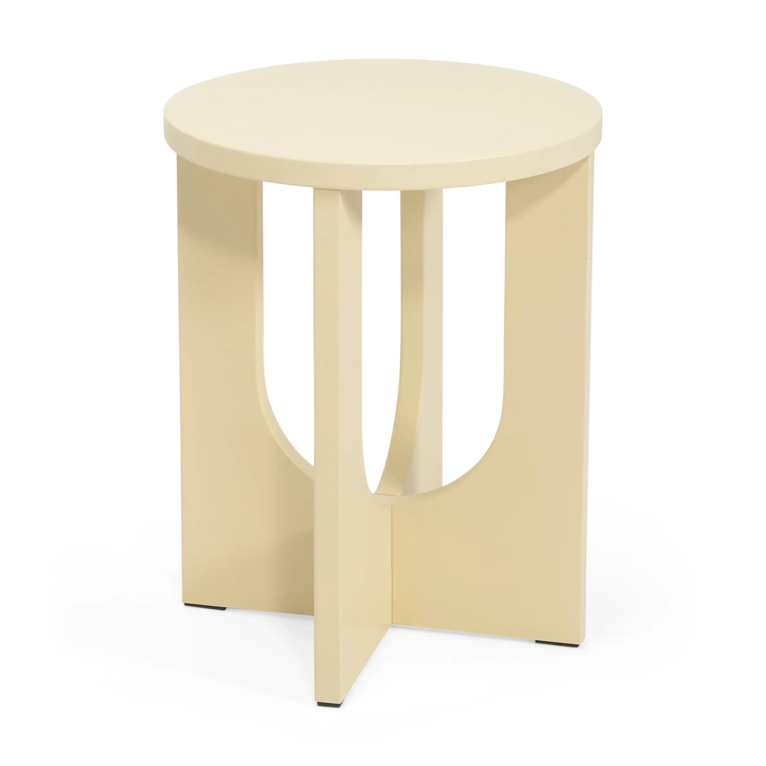 Dřevěný odkládací stolek Flop | Kulatý lakovaný design 40 cm