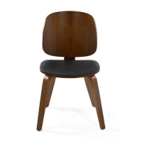 Chair Scandinavian Hut S in walnut with upholstered dining seat