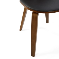 Chaise Scandinave Hut S en noyer avec siège de salle à manger rembourré