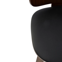 Silla nórdica Hut S en nogal con asiento tapizado comedor
