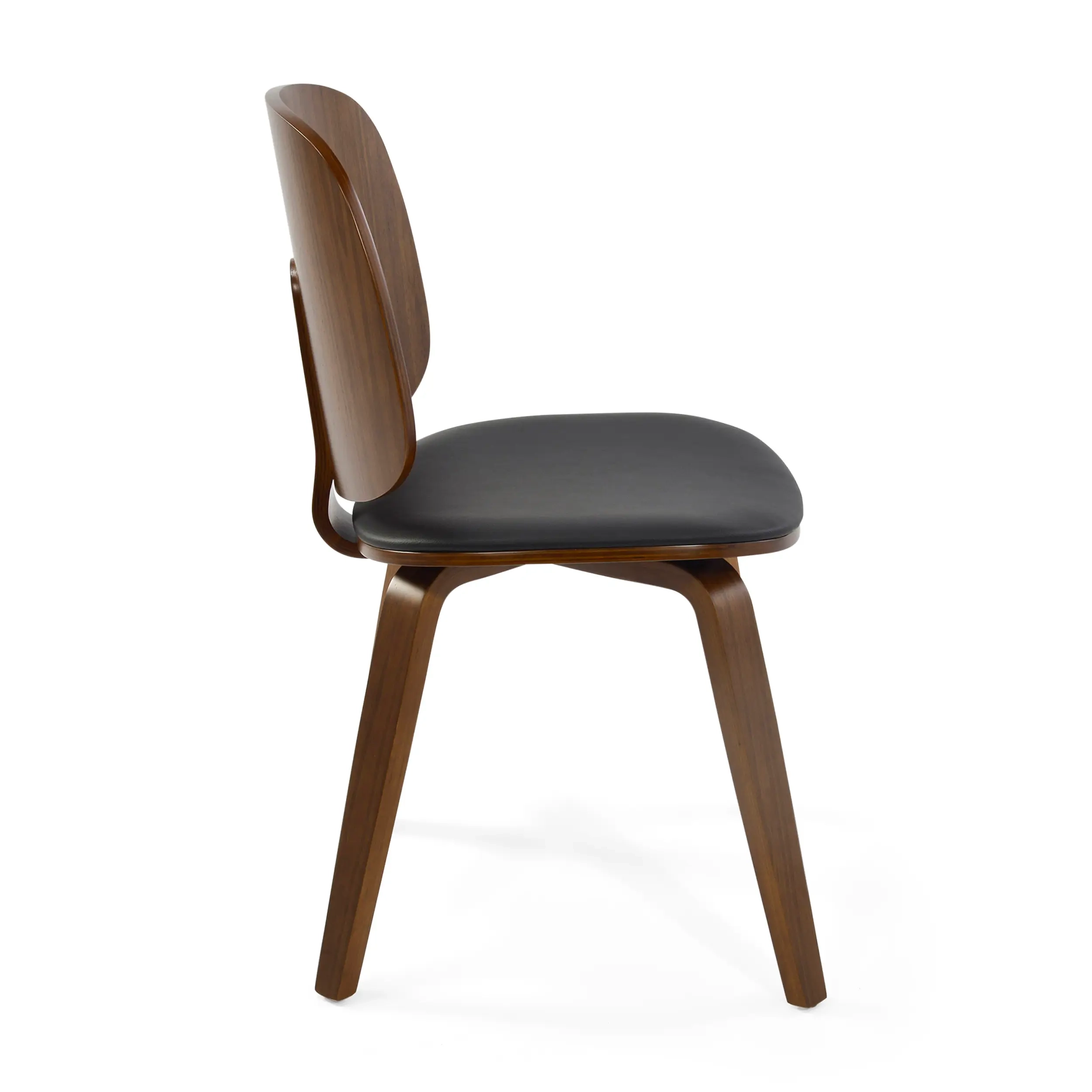 Chaise Scandinave Hut S en noyer avec siège de salle à manger rembourré
