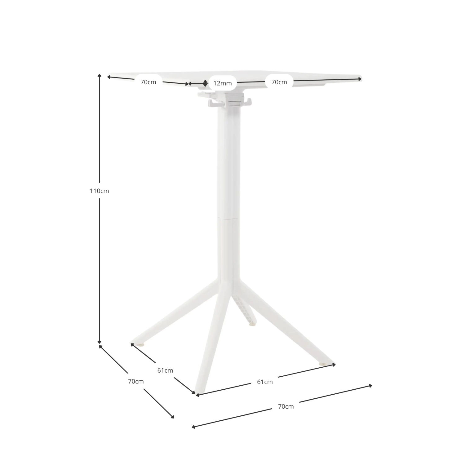 Table haute pliante en plastique pour l'extérieur - Moises