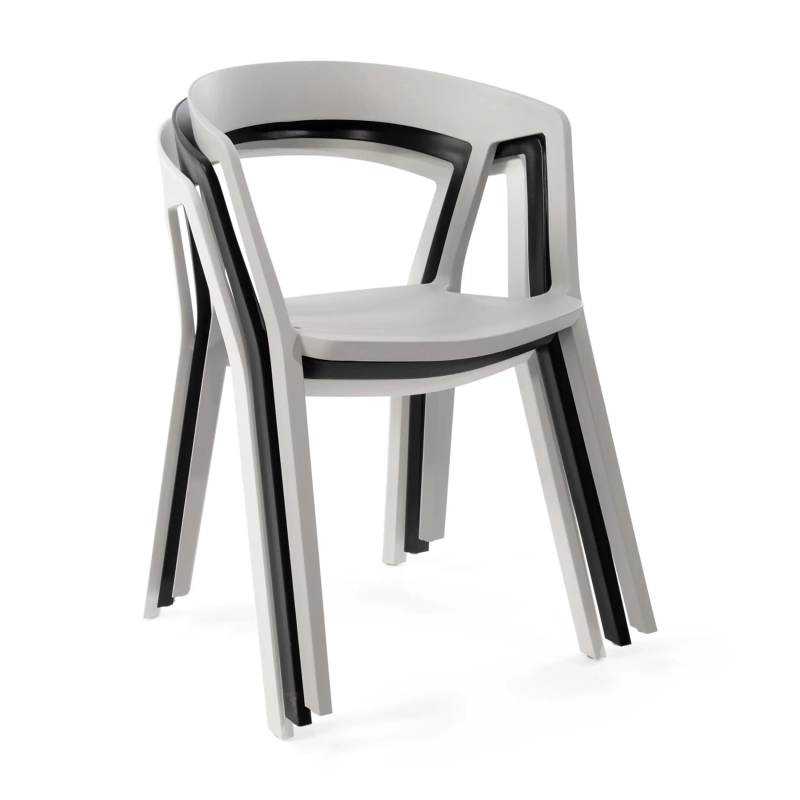 Chaise de salle à manger et d'extérieur empilable - Krilen