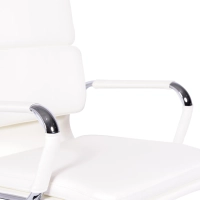Cadeira de escritório em pele italiana com encosto alto e design elegante
