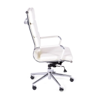 Chaise de bureau en cuir italien avec dossier haut - Design élégant
