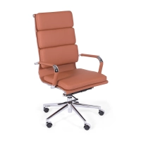 Sedia da ufficio in pelle italiana Task con schienale alto e design elegante