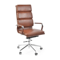 Task Kontorsstol i italienskt läder med hög rygg och elegant design