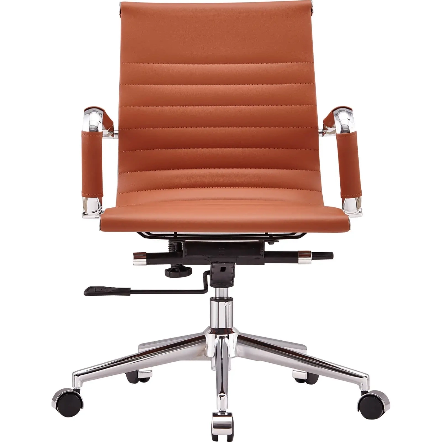 Matalaselkäinen italialainen nahkainen toimistotuoli | Tyyli ja mukavuus