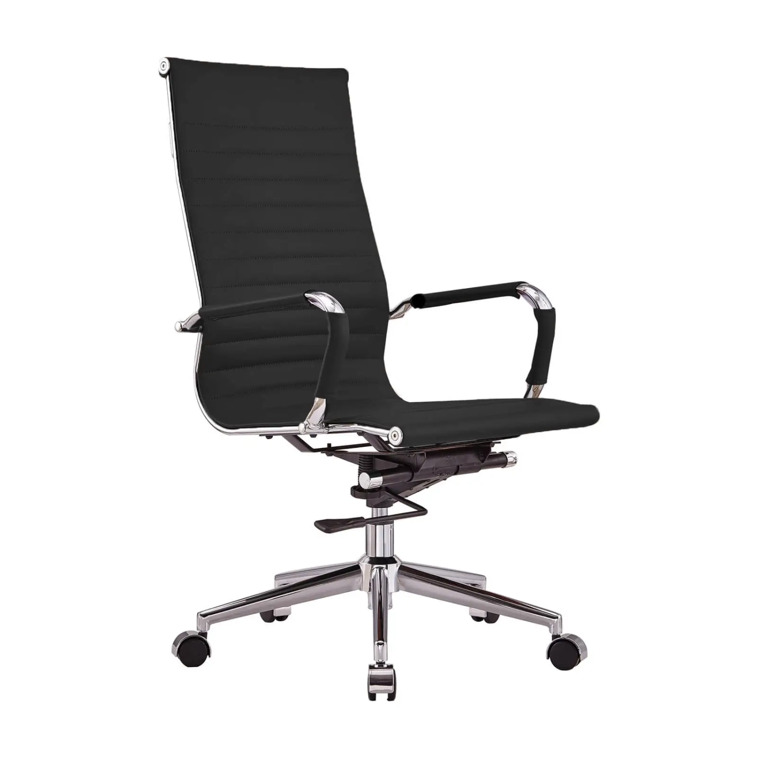 Chaise de bureau en cuir italien à dossier haut - Ergonomie et style professionnel