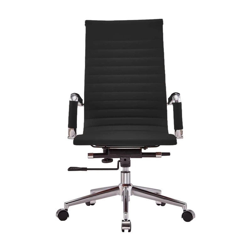Włoskie skórzane krzesło biurowe z wysokim oparciem | Ergonomia i profesjonalny styl