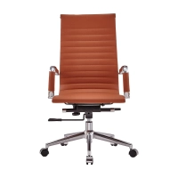 Chaise de bureau en cuir italien à dossier haut - Ergonomie et style professionnel