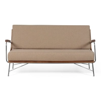 Sofá Industrial Daneu estofado em algodão-Sofás de madeira-Mueble Design