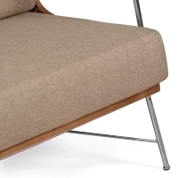 Industrialna Sofa Daneu tapicerowana bawełną-Sofy Drewniane-Mobelarium