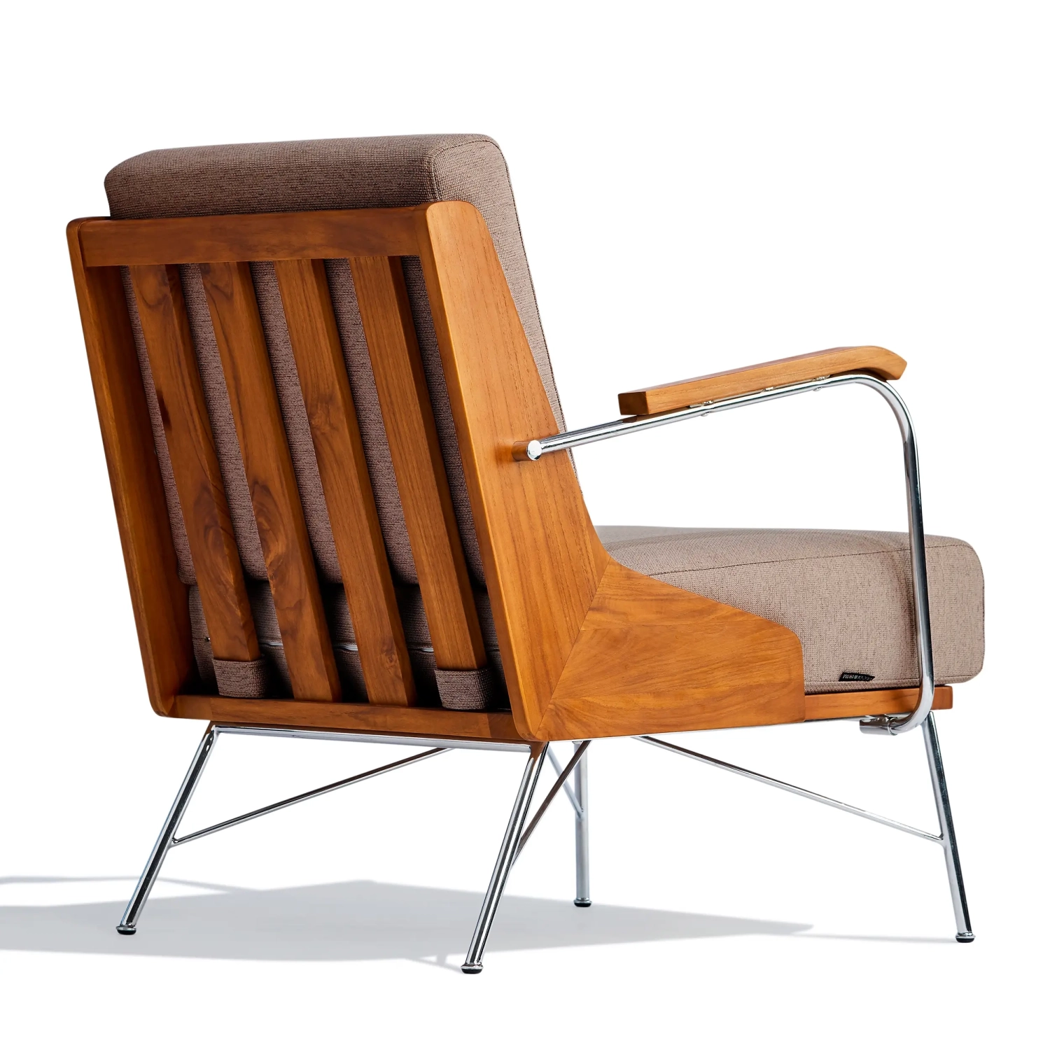 Poltrona industriale Daneu rivestita in cotone-Poltrona in legno-Mobilie Design