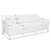 Venice canapé 3 places en cuir italien Florence Knoll Inspired Design