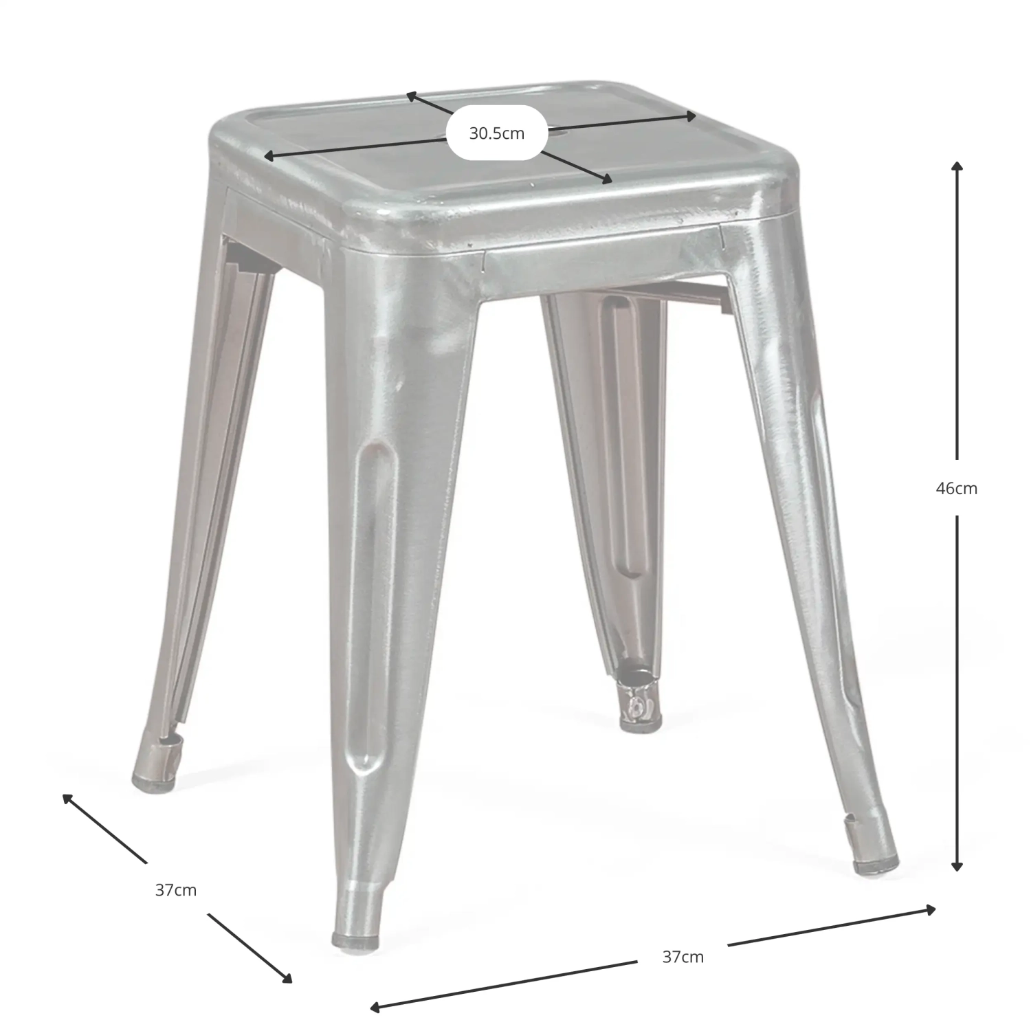 Taburete Metálico Bistro 45 cm | Estilo Industrial Apilable