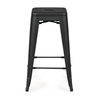 Tamborete industrial Bistro 66 cm | Aço empilhável brilhante ou mate