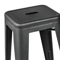 Tabouret industriel Bistro 66 cm | Acier empilable brillant ou mat