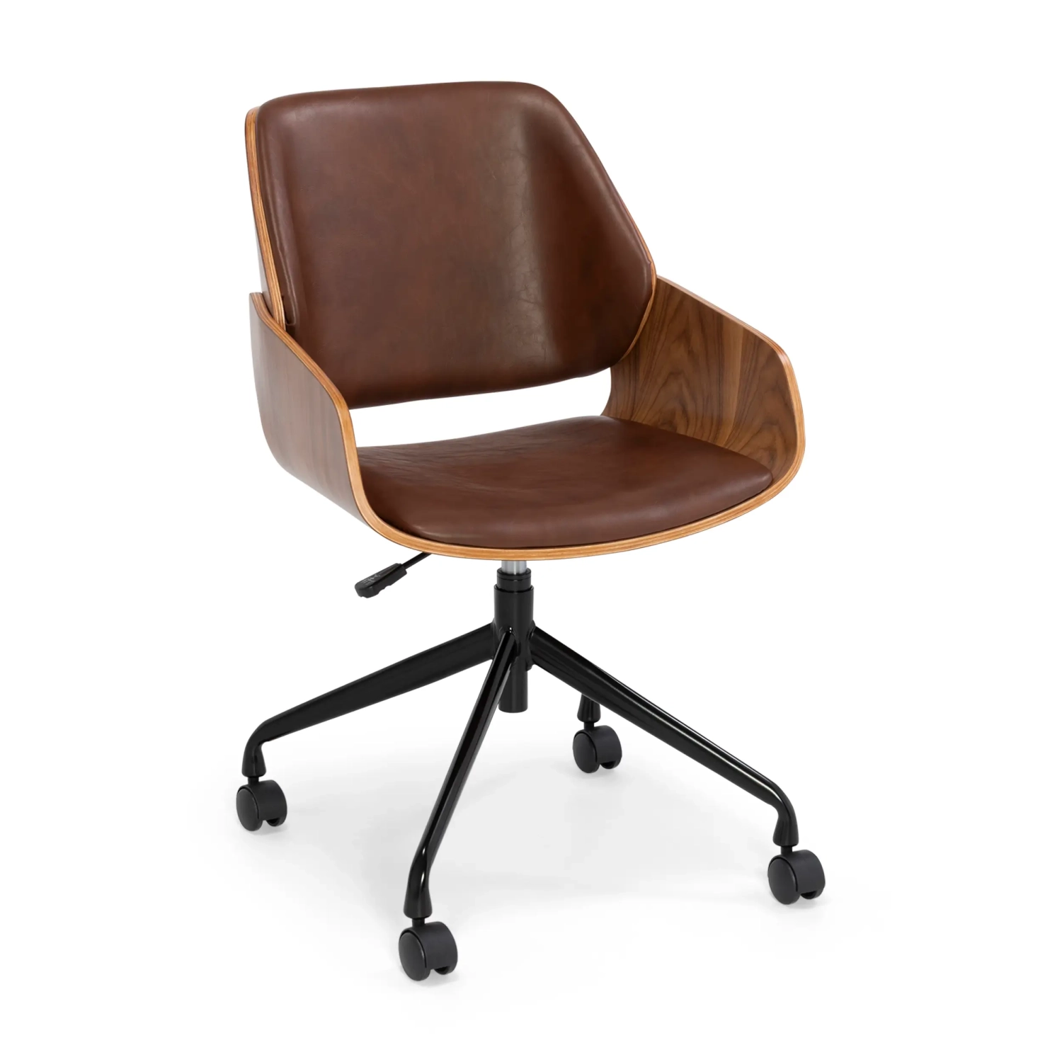 Cleveland Retro-bureaustoel van kunstleer | Verstelbaar in vintage-stijl