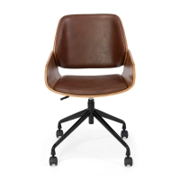 Cadeira de escritório Cleveland Retro em imitação de couro | Design vintage ajustável