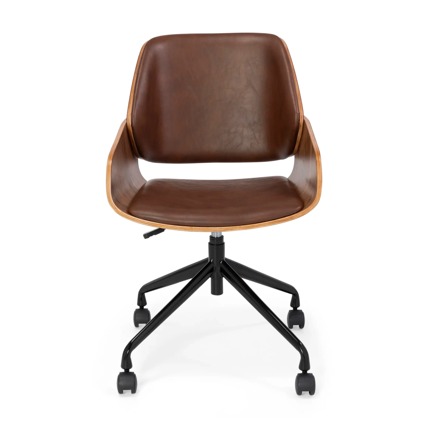 Sedia da ufficio Cleveland in ecopelle stile retrò | Design vintage regolabile