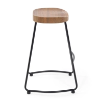 Sgabello da bar Portland Industrial 66 cm | Legno massello di olmo e acciaio