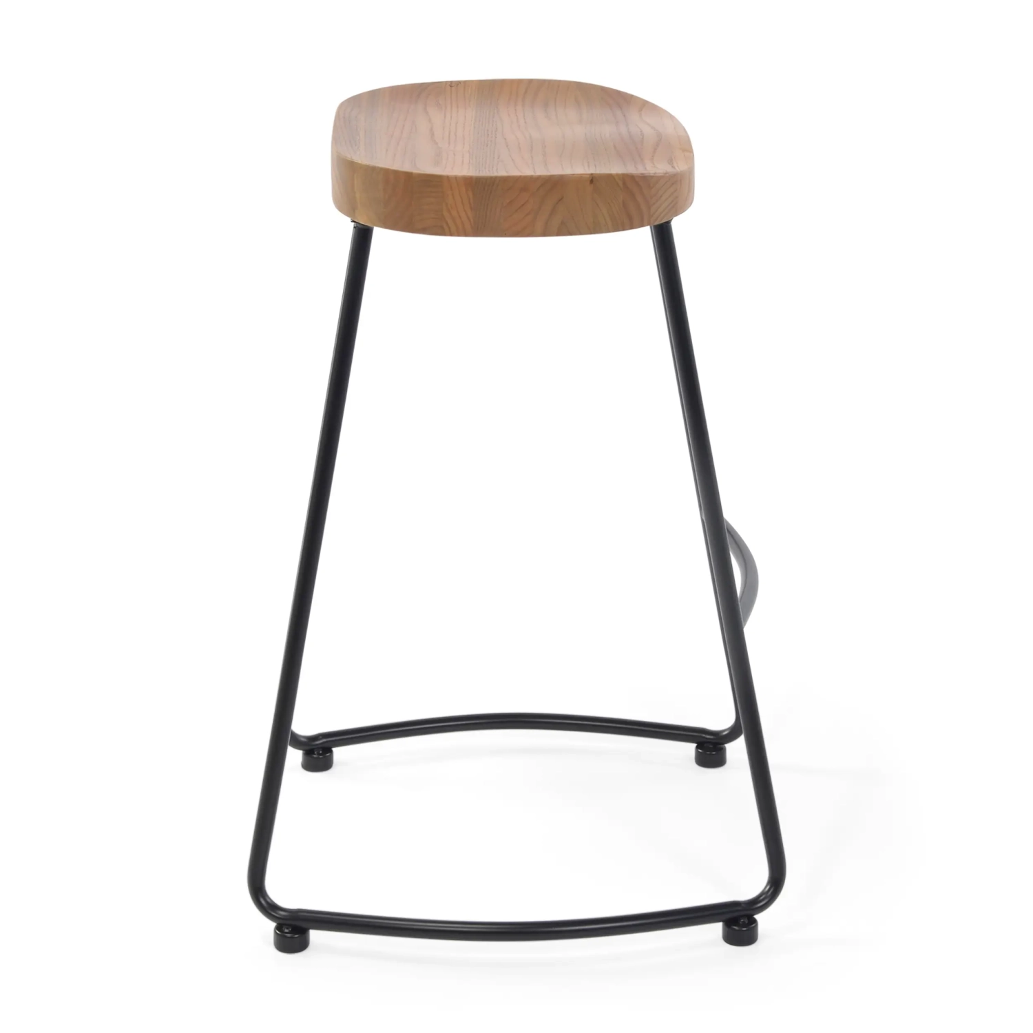 Sgabello da bar Portland Industrial 66 cm | Legno massello di olmo e acciaio