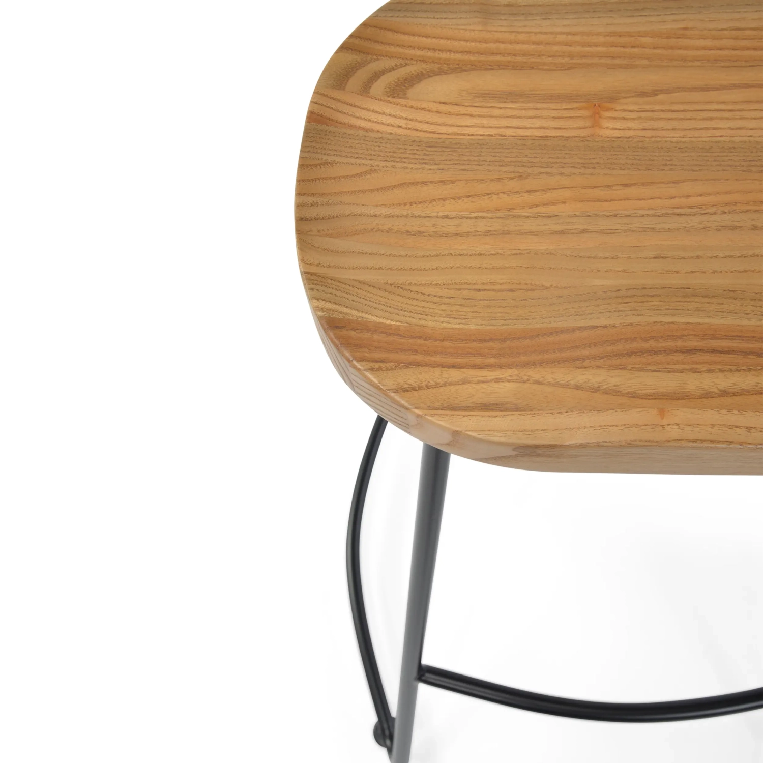 Sgabello da bar Portland Industrial 66 cm | Legno massello di olmo e acciaio