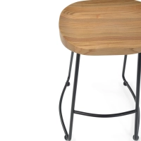 Portland Industrial Bar Stool 66 cm | Solid Elm Wood & Steel