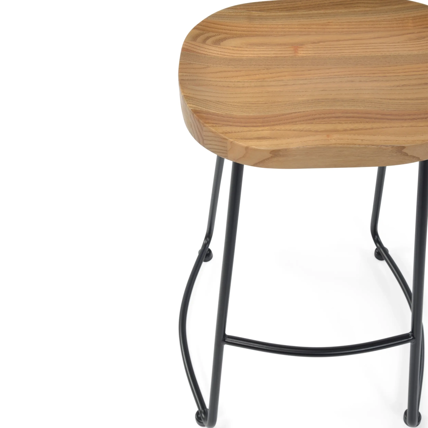Sgabello da bar Portland Industrial 66 cm | Legno massello di olmo e acciaio