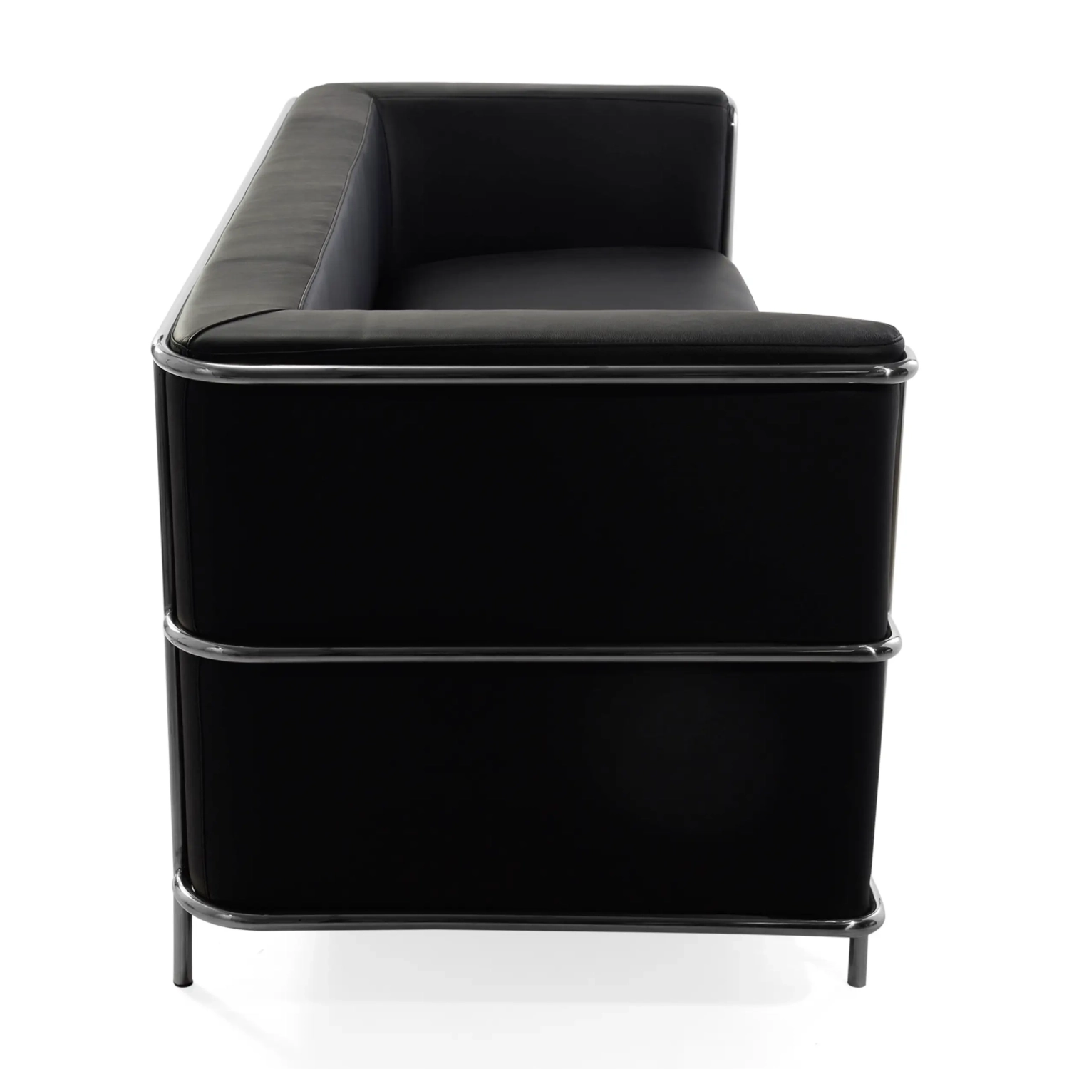 Torino 3-Seater Italian Leather Sofa | Stainless Steel Frame