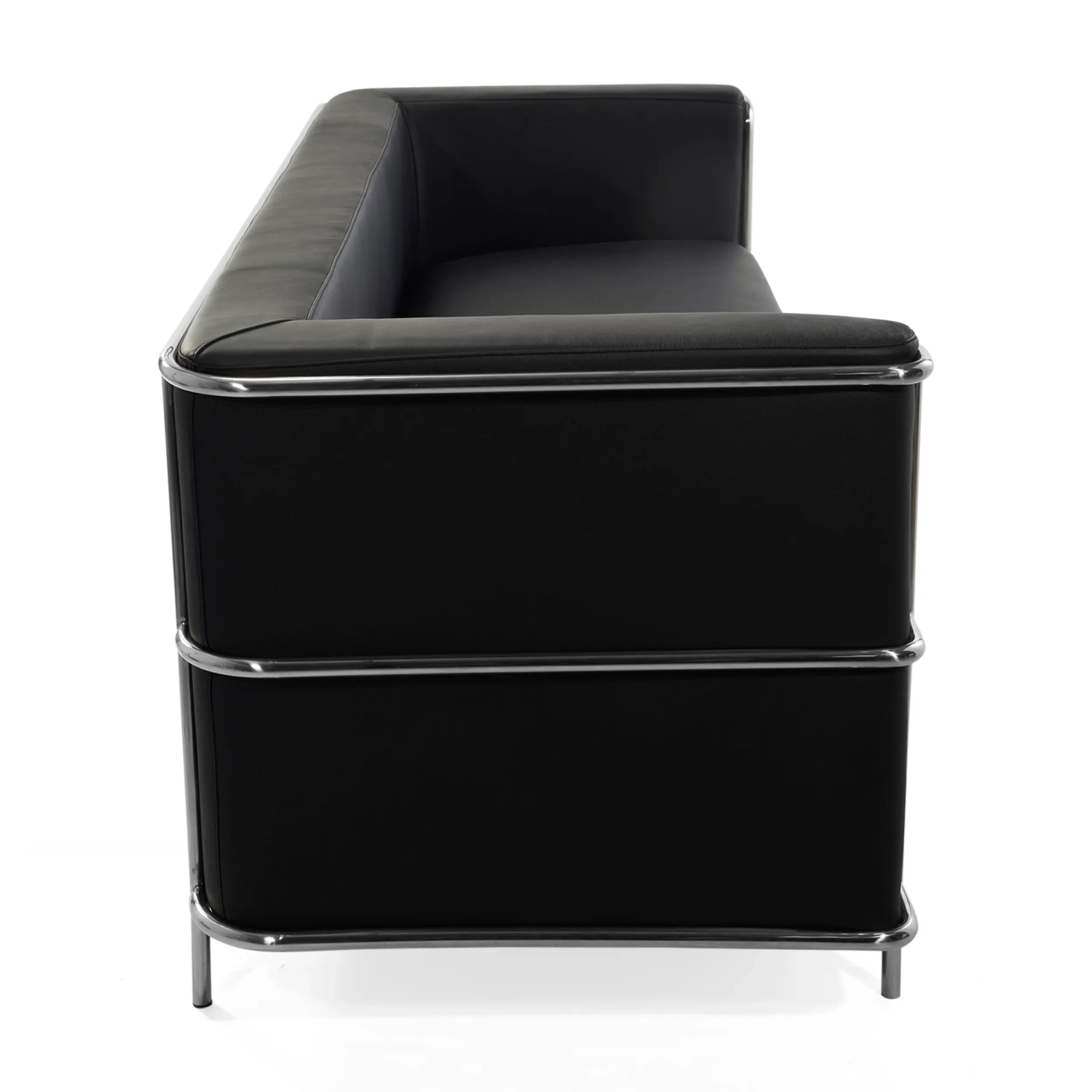 Torino 3-Seater Italian Leather Sofa | Stainless Steel Frame