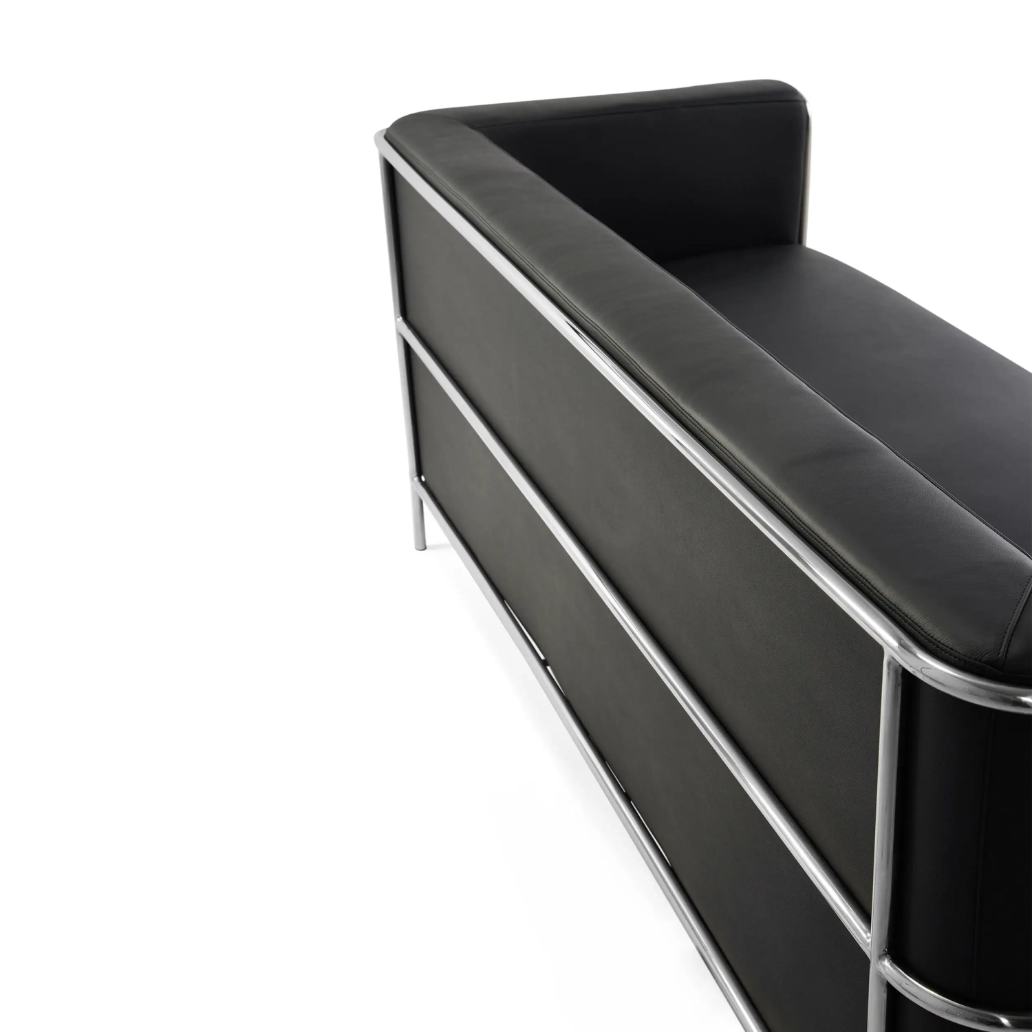 Torino 3-Seater Italian Leather Sofa | Stainless Steel Frame