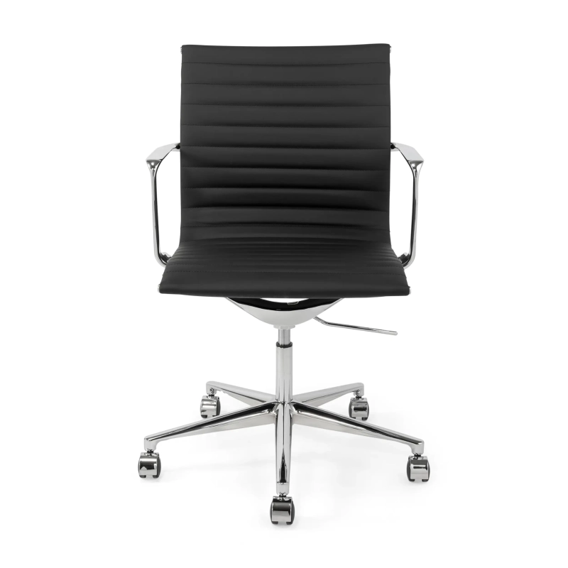 Fauteuil de bureau en cuir à dossier bas « Task Executive » | Fauteuil de bureau haut de gamme