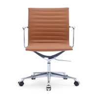Fauteuil de bureau en cuir à dossier bas « Task Executive » | Fauteuil de bureau haut de gamme