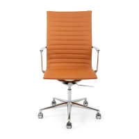 Cadeira de escritório Task Executive com encosto alto em pele | Cadeira de escritório ergonómica premium