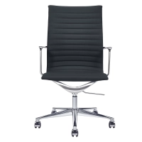 Silla de oficina Task Executive de cuero con respaldo alto | Silla de oficina