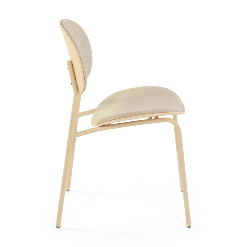 Silla de comedor ergonómica apilable Carlotta | Silla tapizada moderna